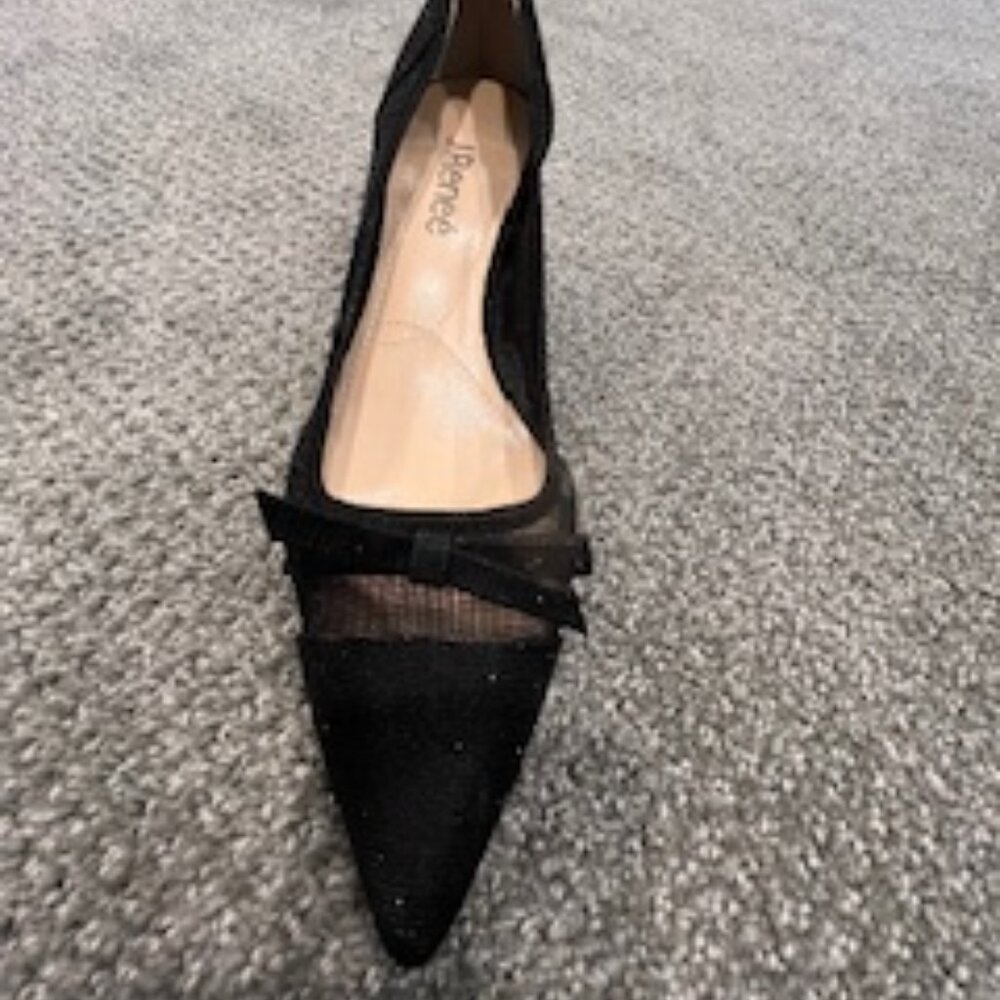 NWOT J. Renee "Brisa" Black Mesh Glitter Dress Pump in Size 8 - Picture 2 of 9